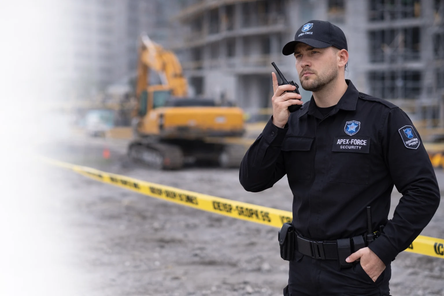 Security guard attending a construction site