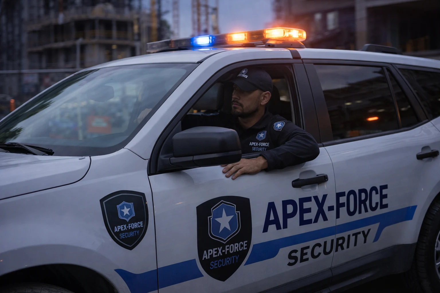 Branded Apex-Force mobile patrol vehicle